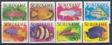 DB1 Fauna Marina Pesti Surinam 1977 8 v. MNH, Nestampilat