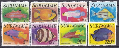 DB1 Fauna Marina Pesti Surinam 1977 8 v. MNH foto