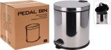 Cos de Gunoi cu Pedala, 20L, Otel Inoxidabil