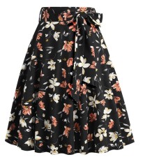 Fusta midi pentru femei, stil retro, casual, model floral, XXL - OUTLET