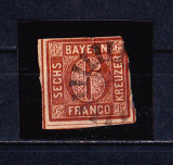 TSV$ - BAYERN, 1850 MICHEL 4 II, 6 KREUZER, STAMPILAT