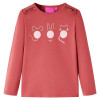 Tricou pentru copii cu m&acirc;neci lungi, roz ars, 128, vidaXL