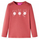 Tricou pentru copii cu m&acirc;neci lungi, roz ars, 104, vidaXL