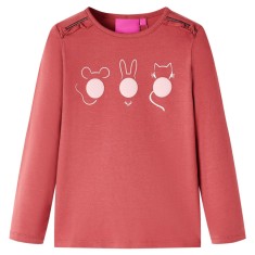 Tricou pentru copii cu m&acirc;neci lungi, roz ars, 92