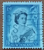 Colonie-Britanica-NOUA ZEELANDA--Timbru vechi-val de 1/6siling Regina EII-STAMPIL-VEZI SCAN, Stampilat