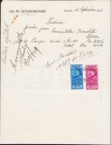 A966 Factură cu antet comerciant evreu Goldschlager, Botoșani, h&acirc;rtie cu filigran Socec, 1929