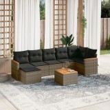 Set Canapele Gradina Gossi, 8 Piese, Poliratan Gri, Perne Incluse, Design Modular