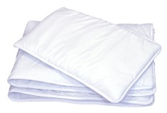 Set pilota 135 x 100 cm si perna 40 x 60 cm pentru copii, bumbac satin premium si umplutura hipoalergenica BabySoft, Alb