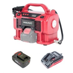 Compresor auto portabil, cu acumulator 4 Ah, incarcator 20V Li-ion, 11 bar, Worcraft foto