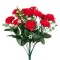 Buchet Flori Artificiale, Model Garoafe și Flori Mici, Culoare Roșu și Alb, &Icirc;nălțime 35 cm, 12 Bucăți