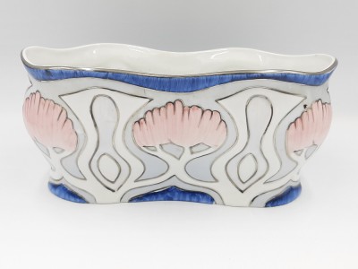 Superba fructiera - vas decorativ Art Nouveau Iris portelan Nagel ! foto