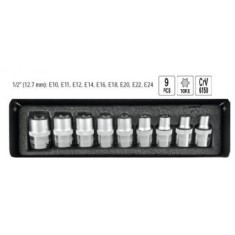 Set chei tubulare Torx CR-V, 9 BUC, E10-E24, YATO YT-0521