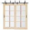 Set feronerie pentru uși glisante, negru, 213,5 cm, oțel