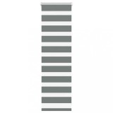 vidaXL Jaluzea tip zebra gri &icirc;nchis lățime țesătură 40,9 cm poliester