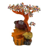 Cumpara ieftin Fantana arteziana, Copac Feng-Shui cu pietre aventurin, Bila si leduri luminoase, Multicolor, 32 cm, 1815H-3