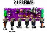 Modul de preamplificare cu corectie audio 2.1 Filtru Bass, subwoofer