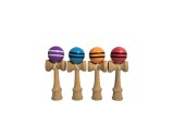 Joc mini Kendama din lemn multicolor 12 cm distractiv
