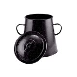 Recipient emailat pentru untura cu capac, 30 L, negru &ndash; depozitare igienica