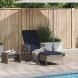 Șezlong Gri Ratan PE vidaXL 157x55x92cm Pliabil, Spătar Reglabil, Rezistent UV, Design Modern Texturat, Confortabil, Exterior