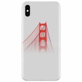 Husa silicon pentru Apple Iphone X, Red Bridge In Clouds