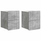 vidaXL Dulap de noapte suspendat 2 pcs Gri Beton 33 x 34,5 x 43 cm 898302