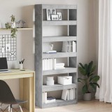Dulap pentru cărți/Divizor de cameră Gri din beton 80x30x198 cm