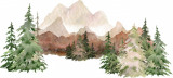 Cumpara ieftin Sticker decorativ Peisaj Munte, Multicolor, 85 cm, 3752ST, Oem