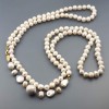 Colier Charleston Perle Albe, 130cm, Argint 925 placat Aur, Handmade Italia