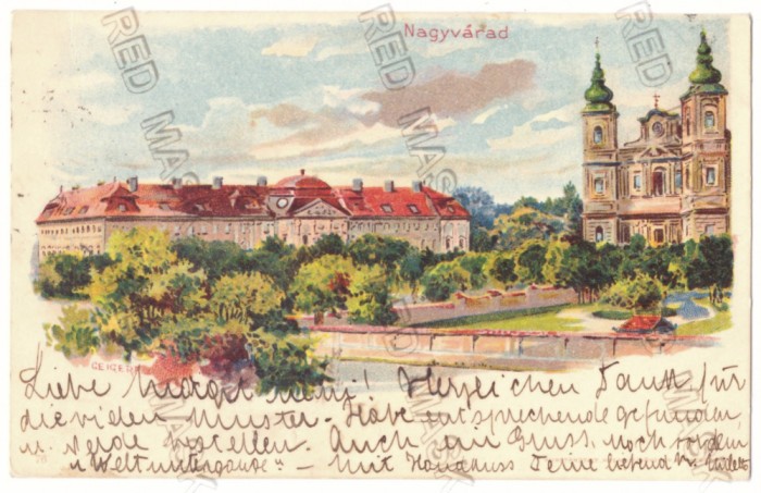 280 - ORADEA, Bihor, Litho, Romania - old postcard - used - 1899