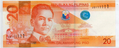 FILIPINE █ bancnota █ 20 Piso █ 2014 █ P-206 █ UNC █ necirculata foto