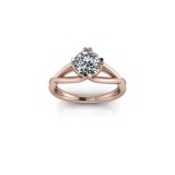 Inel de logodna din aur roze 14K, piatra zirconiu - 50
