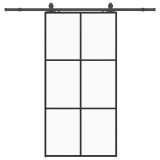 Cumpara ieftin Usa glisanta cu set de feronerie neagra 102x205 cm Sticla ESG