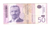 Bancnota Serbia 50 dinara/dinari 2014, circulata, stare relativ buna