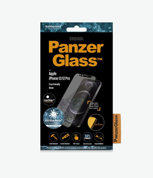 PanzerGlass - Geam Securizat Case Friendly CamSlider AB pentru iPhone 12 ?i 12 Pro, black