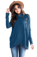G657-4 Bluza asimetrica accesorizata cu nasturi