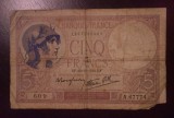Bancnota Franta - 5 Francs 26-12-1940