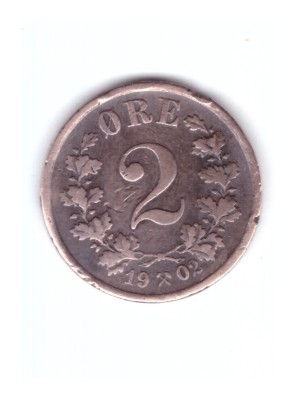 Moneda Norvegia 2 ore 1902, stare relativ buna, curata foto