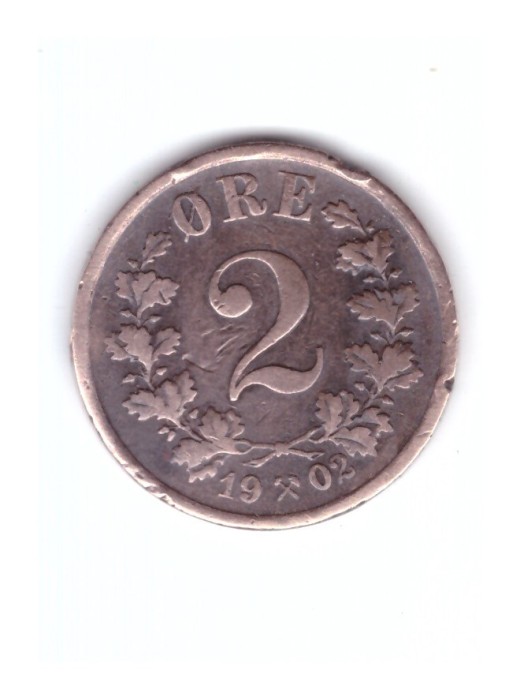 Moneda Norvegia 2 ore 1902, stare relativ buna, curata