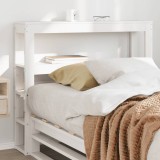 VidaXL Tăblie de pat cu rafturi, alb, 75 cm, lemn masiv de pin 850900