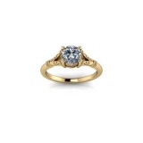 Inel de dama din aur galben 14K, piatra zirconiu - 48