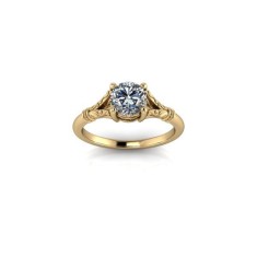 Inel de dama din aur galben 14K, piatra zirconiu - 52