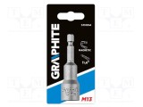 Capăt de şurubelniţă hexagonal 13mm 1/4 Graphite magnetic