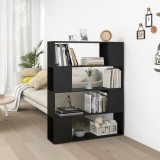 VidaXL Bibliotecă/Separator cameră, negru, 100x24x124 cm