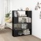 Bibliotecă/Separator cameră, negru, 100x24x124 cm
