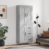 Cumpara ieftin Dulap &icirc;nalt, gri beton, 69,5x34x180, lemn compozit