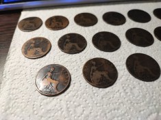 Lot vintage de 16 monede de 1 penny ani diferiti foto