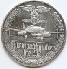 Germania Medalia al II-lea Război Mondial , Bombardier cu reacție ME 262 - Argint 35g/999, 50 mm, PP Proof, Md5, UNC !!!, Europa