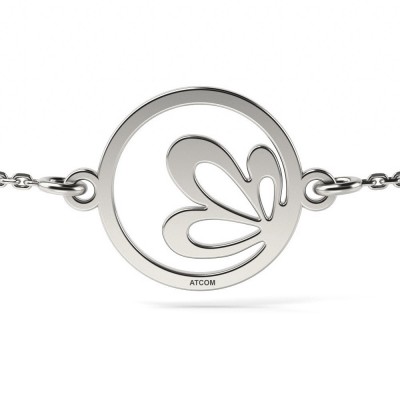 Bratara cu lantisor din argint model Floare de lotus foto
