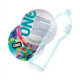 Prezervative ONE Pleasure Plus, din latex Sensatex, lubrifiate, rezistente, cu v&acirc;rf larg și texturat, diametru 53 mm, 12 buc