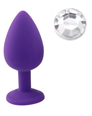 Dop Anal Silicone Buttplug, Medium, Mov/Transparent, Guilty Toys foto